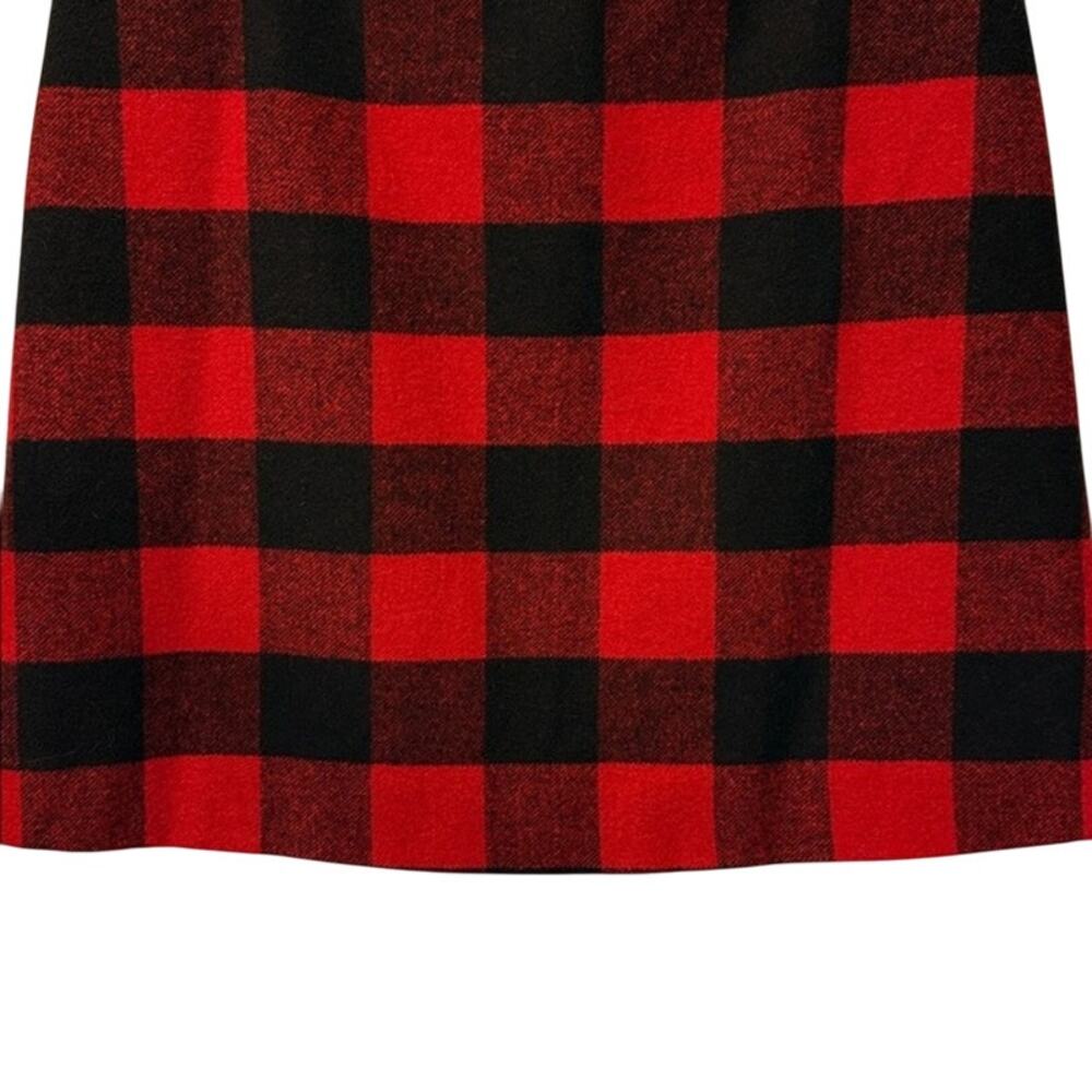 New J. CREW Buffalo Red Black Plaid Wool Blend Holiday Lined Mini Skirt Size 6 - Picture 2 of 6